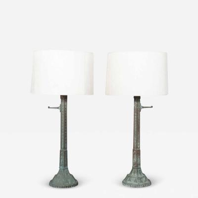 Pair of Art Deco Bronze Table Lamps