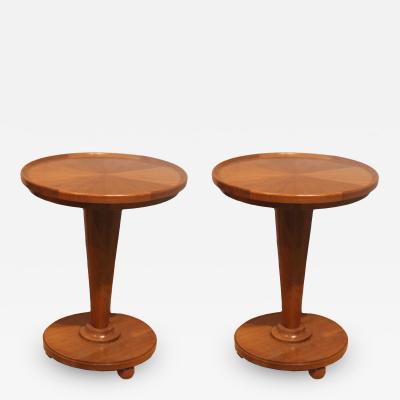 Pair of Art Deco Cherry Wood Tables in the manner of Andr Arbus
