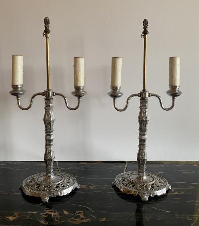 Pair of Art Deco Chrome Table Lamps
