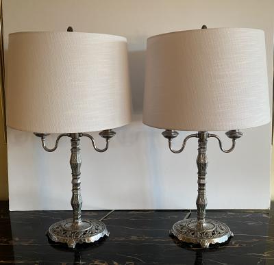 Pair of Art Deco Chrome Table Lamps
