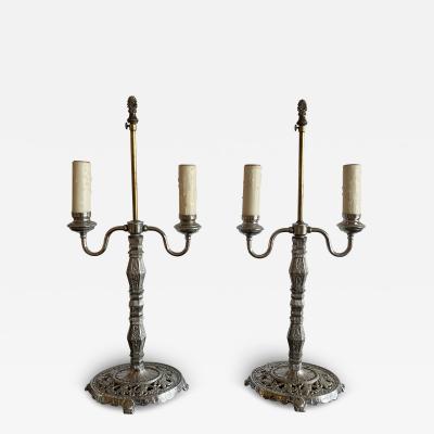 Pair of Art Deco Chrome Table Lamps