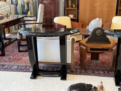 Pair of Art Deco Demi lune consoles