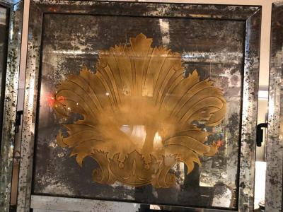 Pair of Art Deco Fashioned Three Panel Mirrored Room Dividers or Folding Screens