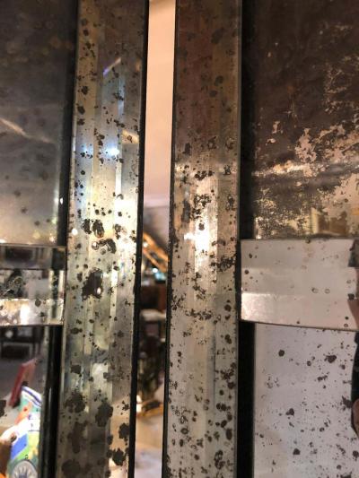 Pair of Art Deco Fashioned Three Panel Mirrored Room Dividers or Folding Screens