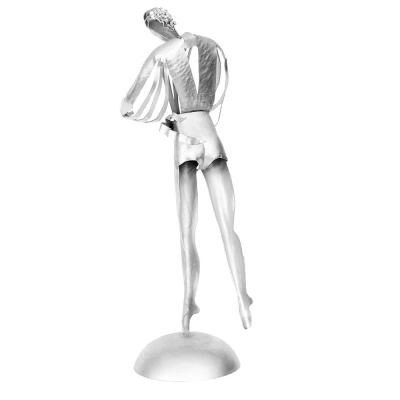 Pair of Art Deco German Metal Ballerino and Ballerina Sculptures