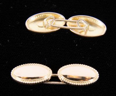 Pair of Art Deco Gold Oval Cufflinks with Rope Detail