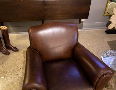 Pair of Art Deco Leather Club Chairs