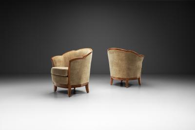Pair of Art Deco Lounge Chairs Europe First half of the 20th Century