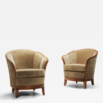 Pair of Art Deco Lounge Chairs Europe First half of the 20th Century