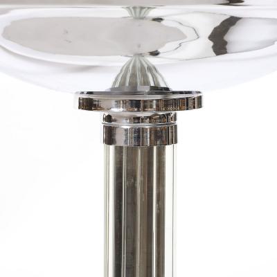 Pair of Art Deco Machine Age Chrome and Glass Rod Torchieres
