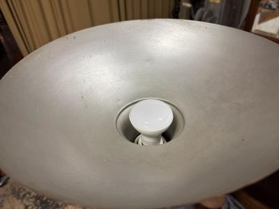 Pair of Art Deco Machine Age Copper Torchiere Floor Lamps circa 1935