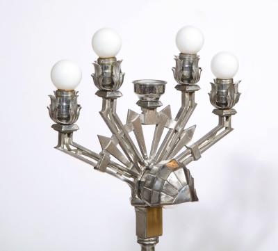 Pair of Art Deco Nickel Plated Floor Lamps