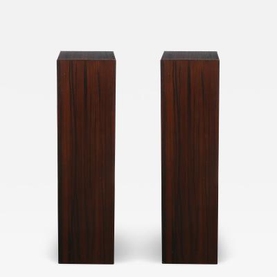 Pair of Art Deco Rectilinear Rosewood Pedestals