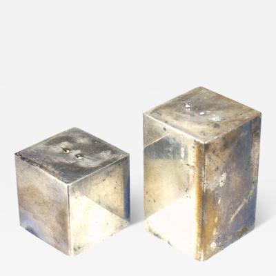 Pair of Art Deco Silver Plate Salt and Pepper Shakers