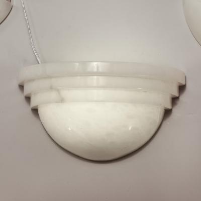 Pair of Art Deco Skyscraper Style Alabaster Sconces