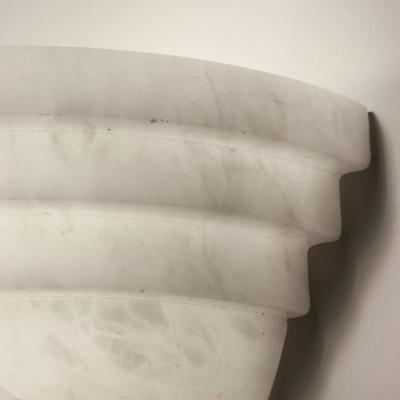 Pair of Art Deco Skyscraper Style Alabaster Sconces