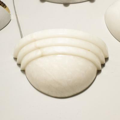 Pair of Art Deco Skyscraper Style Alabaster Sconces