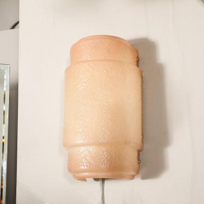 Pair of Art Deco Skyscraper Style Bakelite Sconces with Textured Design