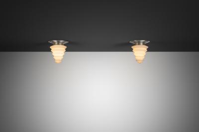 Pair of Art Deco Style Crystal Ceiling Lights by GISO The Netherlands 1960s