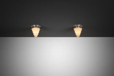 Pair of Art Deco Style Crystal Ceiling Lights by GISO The Netherlands 1960s