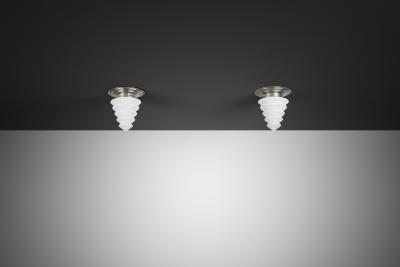 Pair of Art Deco Style Crystal Ceiling Lights by GISO The Netherlands 1960s