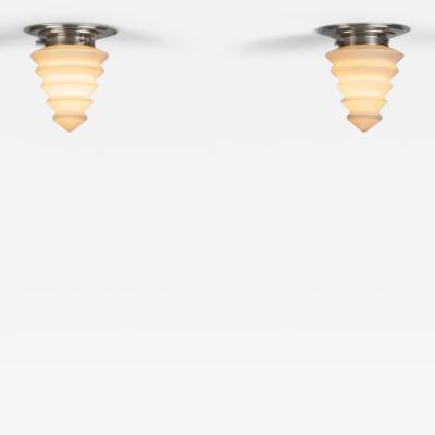 Pair of Art Deco Style Crystal Ceiling Lights by GISO The Netherlands 1960s
