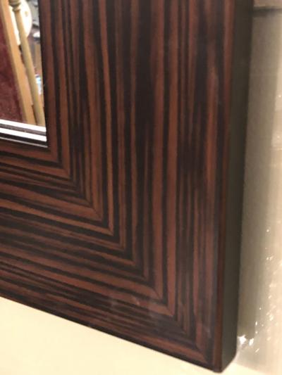 Pair of Art Deco Style Faux Macassar Square Console or Wall Mirrors