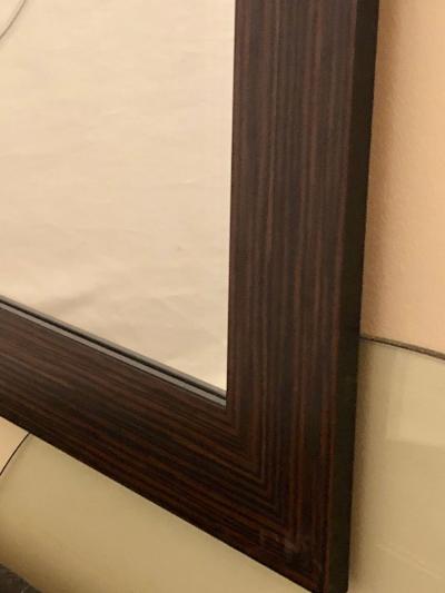 Pair of Art Deco Style Faux Macassar Square Console or Wall Mirrors