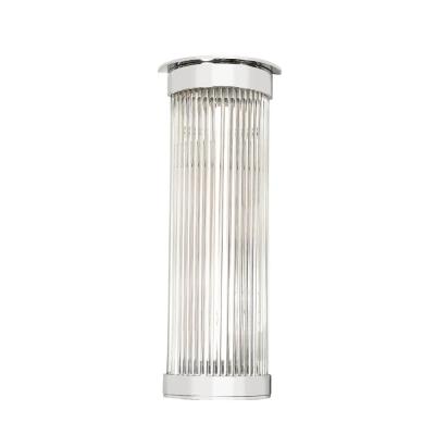 Pair of Art Deco Style Glass Rod Sconces in Chrome Fittings