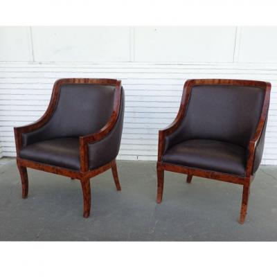 Pair of Art Deco Style Lounge Chairs