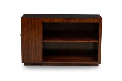 Pair of Art Deco Style Mid Century American Ebony De Macassar Cabinets