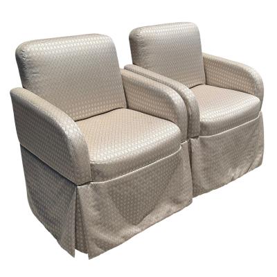 Pair of Art Deco Style Scalamandre Silk Upholstered Parsons Chairs