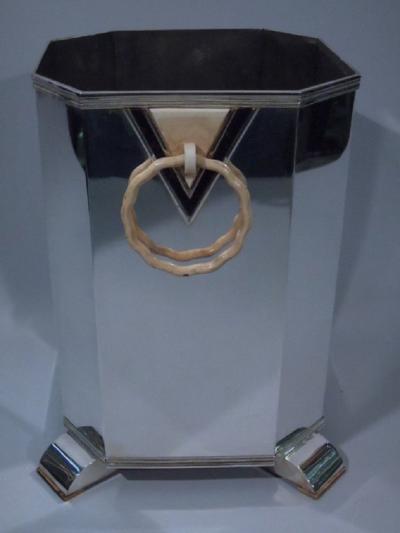 Pair of Art Deco Style Silver Wine Coolers