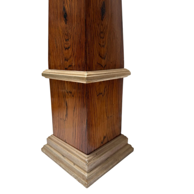 Pair of Art Deco Style White Gold Mahogany Obelisk Table Lamps