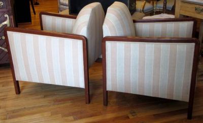 Pair of Art Deco Upholstered Club Chairs