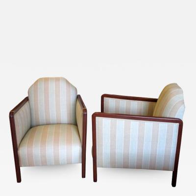 Pair of Art Deco Upholstered Club Chairs