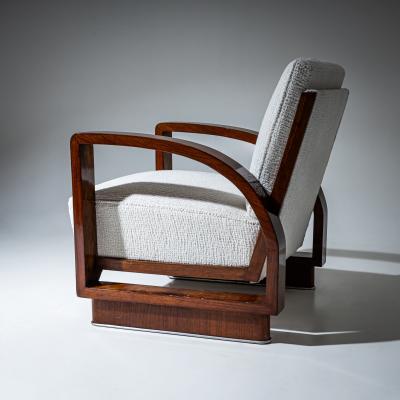 Pair of Art Deco Walnut Armchairs 1920s