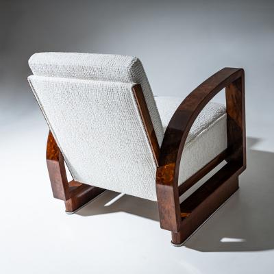 Pair of Art Deco Walnut Armchairs 1920s