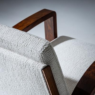 Pair of Art Deco Walnut Armchairs 1920s