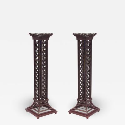 Pair of Art Deco Wrought Iron Pedestals