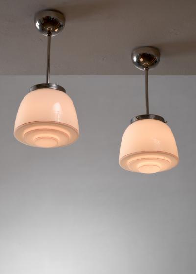 Pair of Art Deco glass pendants