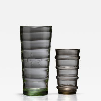 Pair of Art Deco glass vases