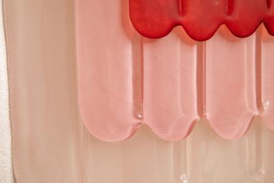 Pair of Art Deco style Pink Murano Glass Wall Sconces in stock