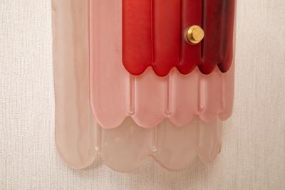 Pair of Art Deco style Pink Murano Glass Wall Sconces in stock