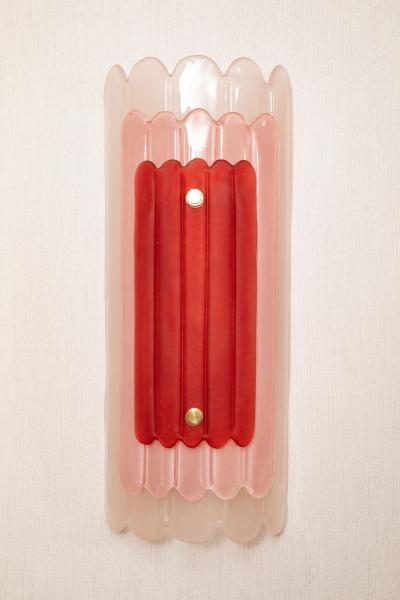 Pair of Art Deco style Pink Murano Glass Wall Sconces in stock