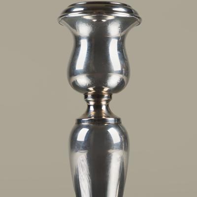 Pair of Art Deco vintage English silver hallmarked candlesticks 1921