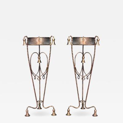 Pair of Art Moderne Rope and Tassel Pedestals