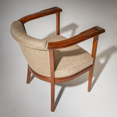 Pair of Art Nouveau Armchairs attributed to Angelo Sello Italy early 20th C 