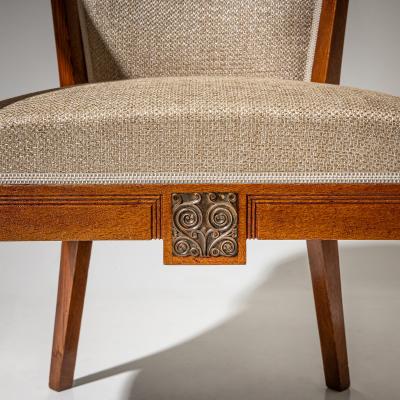 Pair of Art Nouveau Armchairs attributed to Angelo Sello Italy early 20th C 