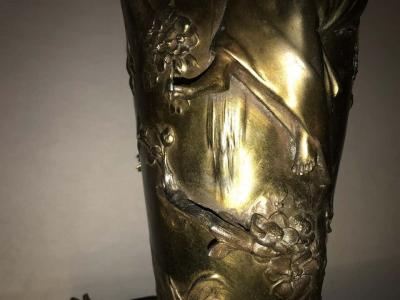 Pair of Art Nouveau Figural Urns Mounted as Lamps